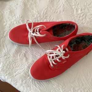 Red vans sneakers size 10